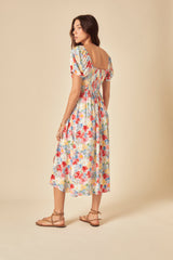 Blue Floral Leith Midi Dress