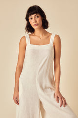 Stone Linen-blend Jumpsuit