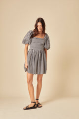 Black Gingham Nova Mini Dress