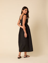 Black Marina Midi Dress