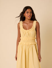 Butter Yellow Sleeveless Ariel Midi Dress