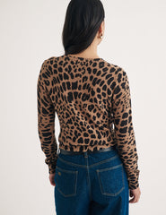 Leopard Print Wool Blend Knitted Jumper