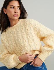 Yellow Cable Knit Wool Blend Jumper
