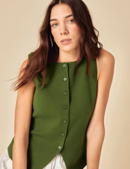 Green Knitted Waistcoat