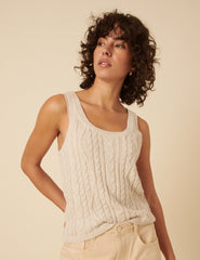 Cream Cable Knit Vest