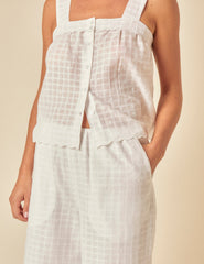 White Broderie Anglaise Pyjama Trousers