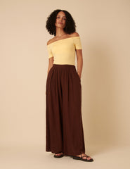 Butter Yellow Bardot Top