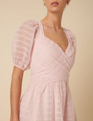Pink Organza Sadie Midi Dress