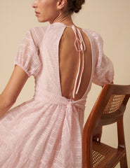 Pink Organza Sadie Midi Dress