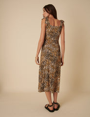 Leopard Print Adrian Midi Dress