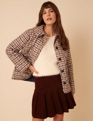 White Fluffy Short Sleeve Knitted Top