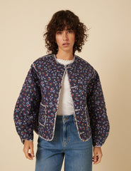 Cream Floral Reversable Quilted Jacket