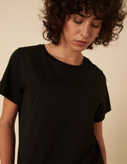 Black Easy Fit Crew Neck T-Shirt
