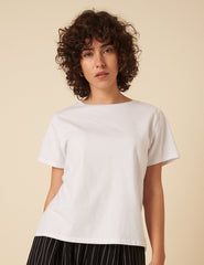 White Easy Fit Crew Neck T-Shirt