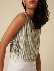Green Striped Swing Top