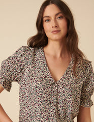 Ditsy Floral Short Sleeve Emmie Blouse