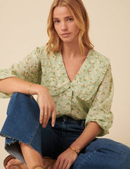 Green Floral Emmie Blouse