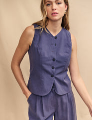 Blue Tailored Waistcoat