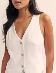 White Tailored Waistcoat