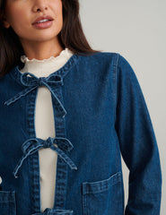 Dark Denim Tie Front Arlington Jacket