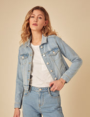 Light Wash Cropped Denim Jacket