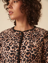 Leopard Print Quilted Jacket