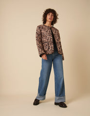 Leopard Print Quilted Jacket