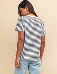 Striped Easy Fit Crew Neck T-shirt