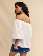 White Bardot Irena Top