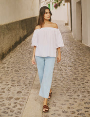 White Bardot Irena Top