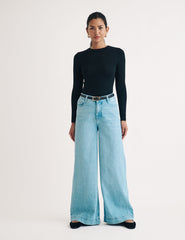 Black Crew Neck Long Sleeve Top