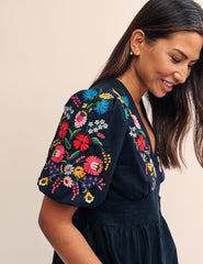 Black Embroidered Starlight Top