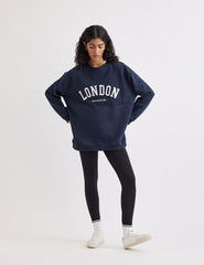 Navy Crew Neck Logo Sweatshirt