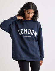 Navy Crew Neck Logo Sweatshirt