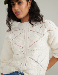 Cream Crew Neck Knitted Jumper