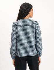 Blue Gingham Long Sleeve Birdie Blouse