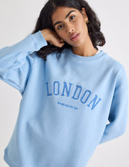 Blue Crew Neck Logo Sweatshirt