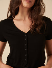 Black Short Sleeve Jersey Top