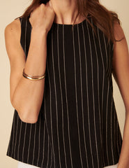 Black Pinstripe Swing Top