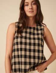 Black Check Swing Top