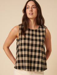 Black Check Swing Top
