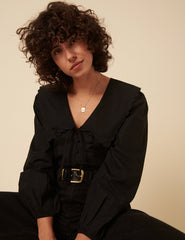 Black Long Sleeve Birdie Blouse