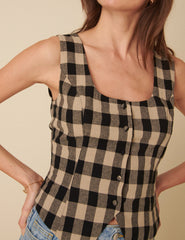 Black Check Waistcoat