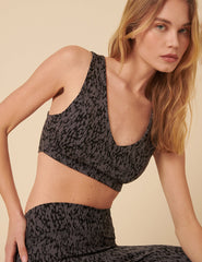 Black Printed Sports Bra