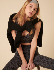 Black Printed Sports Bra