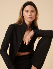 Black Zip Through Active Top