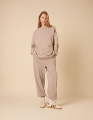 Beige Oversized Sweatshirt