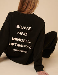 Black Oversized Graphic Sweatshirt