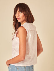 Pink Gingham Sleeveless Birdie Blouse