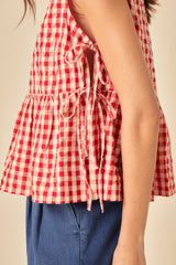 Red Gingham Swing Top